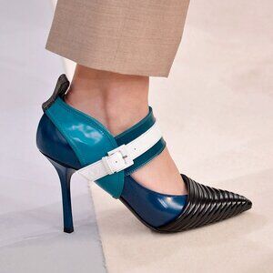 Louis Vuitton AW15 Runway Blue & Black Colourblock Mary Jane Heels